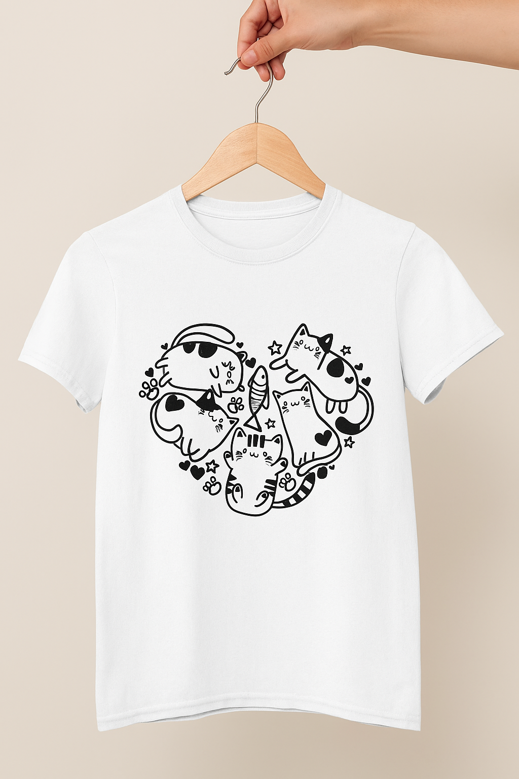 Cats in heart - girls' t-shirt